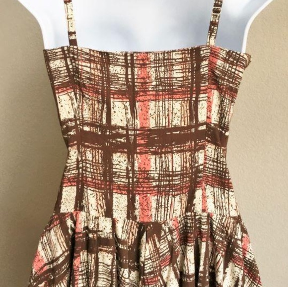 Anthropologie Elevenses spaghetti strap plaid dres - Picture 3 of 6